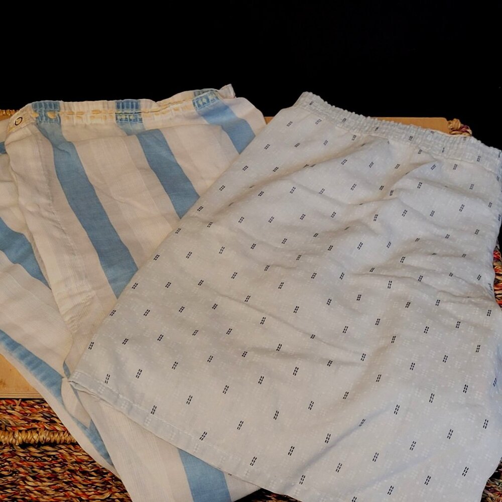 Vintage Pajama Bottoms Pants Shorts 2 Pair Stretched Out Elastic Snap Closure